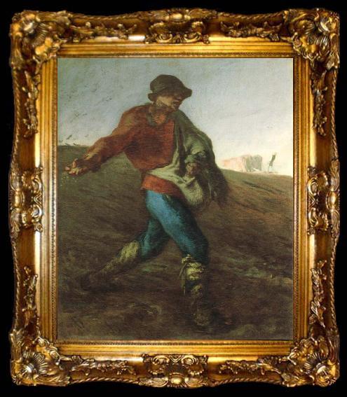 framed  Jean Francois Millet the sower, ta009-2